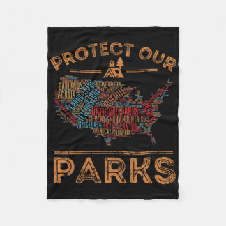 Bescherm onze Parks National Park Kaart die buiten Fleece Deken