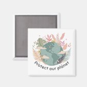 Bescherm onze planeet - Dag van de Aarde (textuur  Magneet (Voorkant / Achterkant)