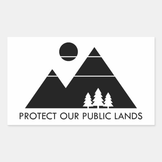 Bescherm onze Public Lands Mountain Rechthoekige Sticker (Voorkant)