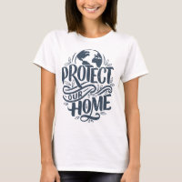 Bescherm onze T-shirt met ontwerp voor de planeet