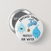 Bescherm onze waterknop ronde button 5,7 cm (Voorkant /achterkant)