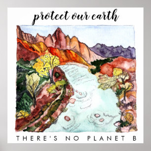 BESCHERM ONZE Waterverf VAN HET nationale park AAR Poster