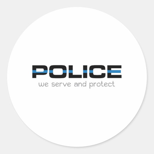 Bescherm politiedienst ronde sticker (Voorkant)