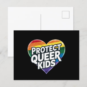 Bescherm Queer Kinder Rainbow Heart LGBT Pride Briefkaart