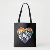 Bescherm Queer Kinder Rainbow Heart LGBT Pride Draagtas (Voorkant)