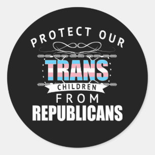 Bescherm Trans Kinderen Ronde Sticker