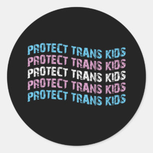 Bescherm Trans Kinderen - Trans Vlag Golf Ronde Sticker