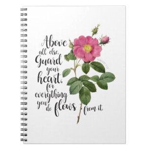 Bescherm uw hart - Roos, spreekwoorden 4:23 Notitieboek