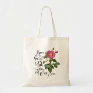 Bescherm uw hart - Roos, spreekwoorden 4:23 Tote Bag