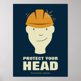 Bescherm uw hoofd-werkpleister poster