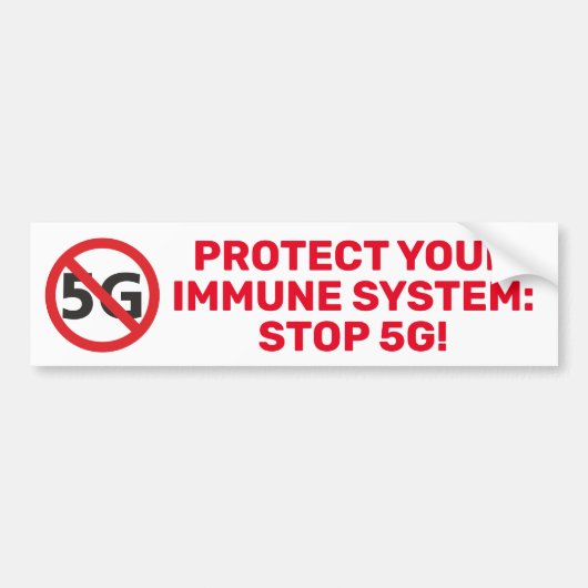 Bescherm uw immuunsysteem, stop 5G Bumpersticker (Voorkant)