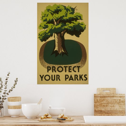 Bescherm uw Parks WPA-Poster Poster (Keuken)