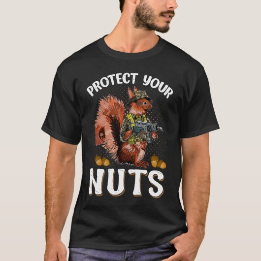 Bescherm uw Pistool van Nuts Cool Squirrel Hunters T-shirt (Voorkant)