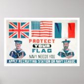 Bescherm uw vlag - marine heeft u nodig (US02143) Poster (Voorkant)