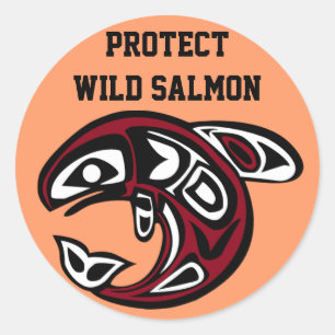 Bescherm wilde zalm sticker