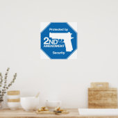 Beschermd door 2e AMENDEMENT Security Poster (Keuken)