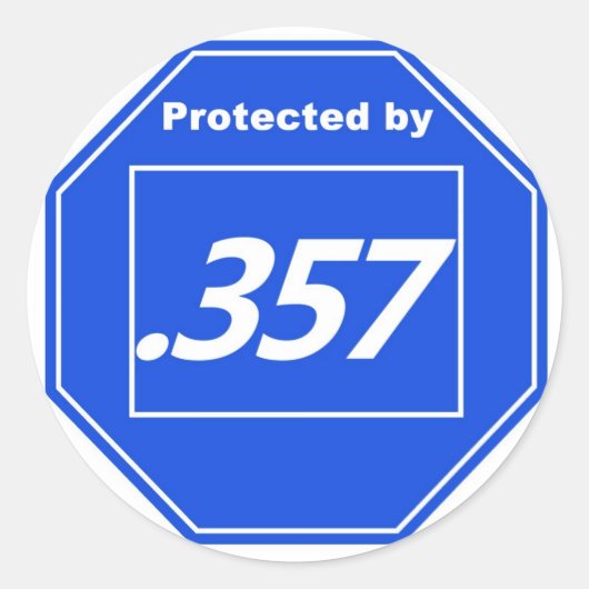 Beschermd door 357 ronde sticker (Voorkant)