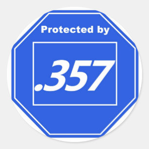 Beschermd door 357 ronde sticker