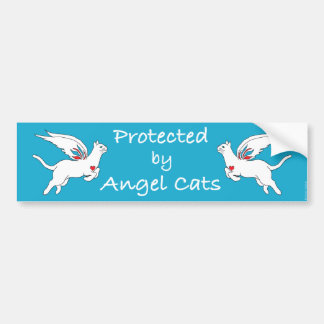 "Beschermd door Angel Cats"-Bumpersticker Bumpersticker
