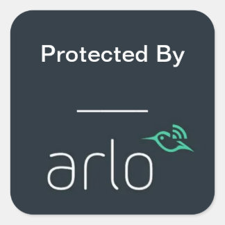 Beschermd door Arlo Decal/Sticker Vierkante Sticker