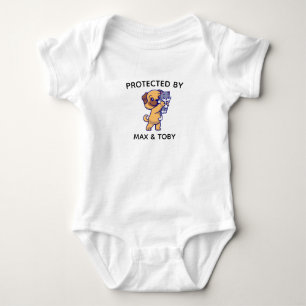 beschermd door Baby shower van honden en katten Gi Romper
