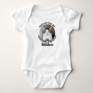 Beschermd door Cat Custom Photo en Cat Name Romper