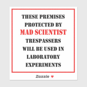 Beschermd door gekke wetenschapper sticker