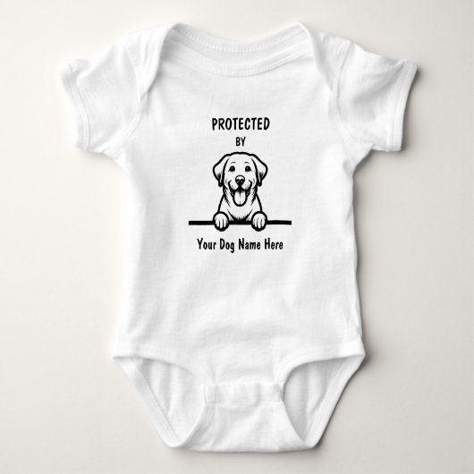 Beschermd door Labrador Retriever, aangepaste hond Romper (Voorkant)