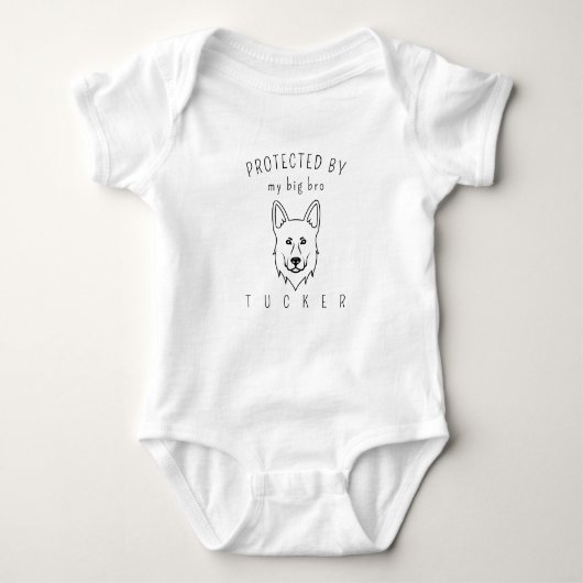 Beschermd door mijn Big Bro Dog German Shepherd Romper (Voorkant)