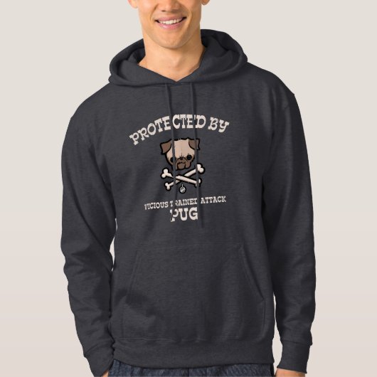 Beschermd door Pug Hoodie (Voorkant)