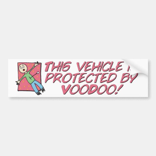 Beschermd door Voodoo Bumpersticker (Voorkant)