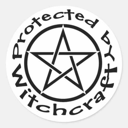Beschermd door Witchcraft Pentacle Sticker Labels (Voorkant)