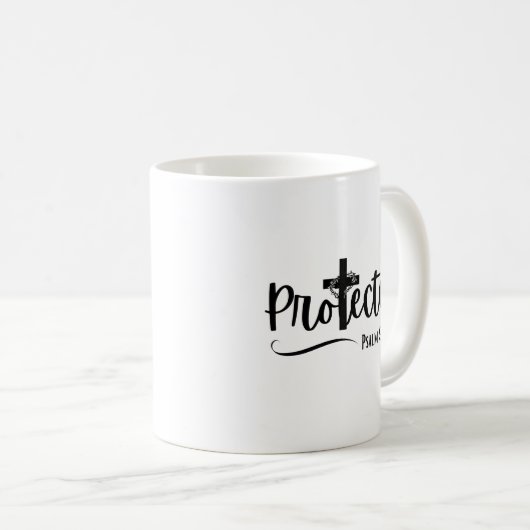 Beschermd - Psalm 91 Bijbelversie - Mok Scriptvers (Voorkant rechts)
