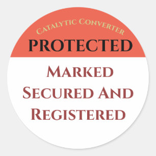 Beschermde katalytische Convertor, bewerken teksts Ronde Sticker