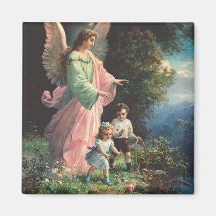 Beschermengel die kinderen beschermt bij een riche magneet