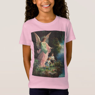 Beschermengel die kinderen beschermt bij een riche t-shirt