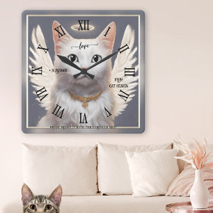 Beschermengelkat Fijne Kunst Vierkante Klok