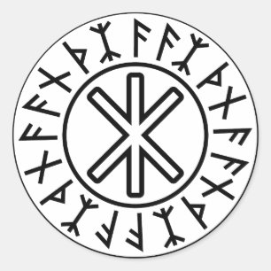 Bescherming nr. 2 van Odin (zwart) Ronde Sticker