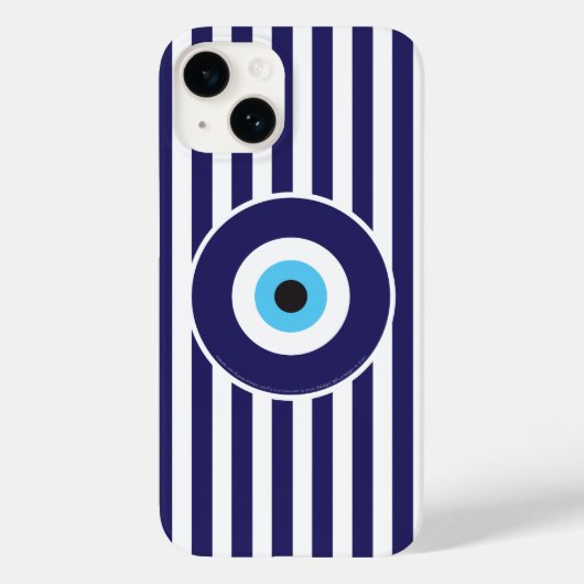 Bescherming tegen boze ogen (lichtblauwe strepen) Case-Mate iPhone case (Achterkant)