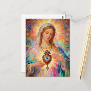 Bescherming tegen kwaad Heilig Hart van Maria Briefkaart