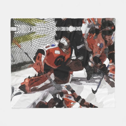 Bescherming van de Net-Ice Hockey Fleece Blanket Deken (Voorkant (Horizontaal))