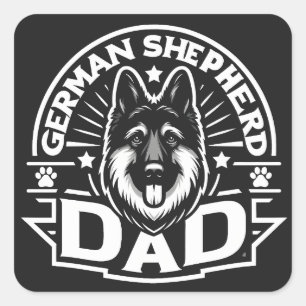 Bescherming van Duitse herder hond papa trotse rei Vierkante Sticker