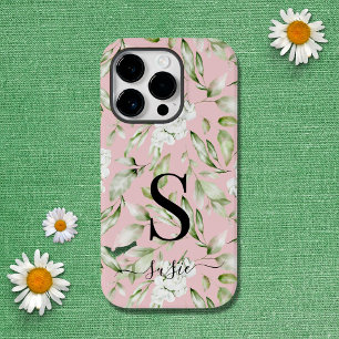 Bescherming voor Floral Monogram Script Name Case-Mate iPhone 14 Pro Hoesje