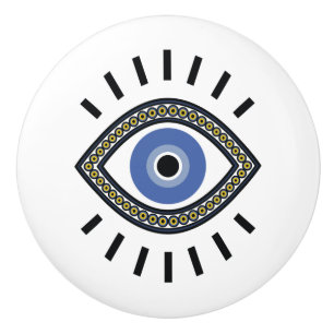 Beschermingstalisman voor ogen, griekblauw oog keramische knop