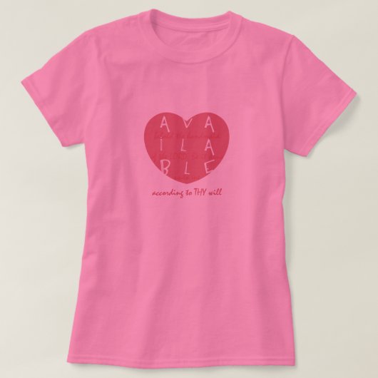 Beschikbaar hart T-shirt (Design voorkant)