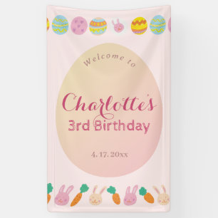 Beschilderde Ei Zachte Roze Kinderverjaardag Welko Spandoek