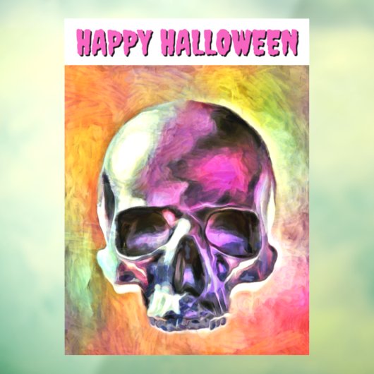 Beschilderde schedel. gepersonaliseerd raamsticker (Vel 3)