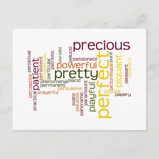 Beschrijf jezelf met adjectieven - P Briefkaart (Voorkant)