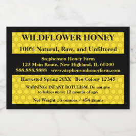 Beschrijvende honingpot (versie 3) voedselcontainer etiket