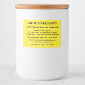 Beschrijvende honingpot (versie 7) voedselcontainer etiket (Voorkant)